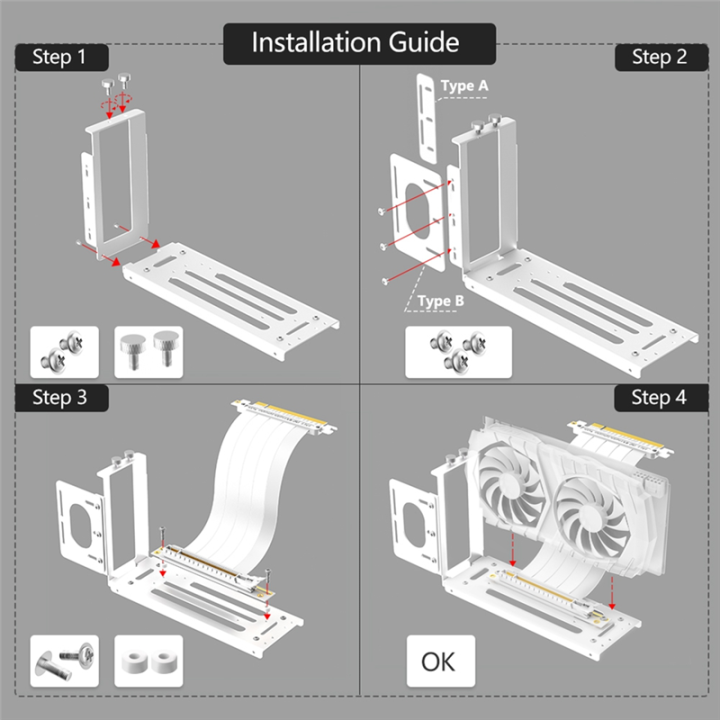 External Egpu Rack Mounted External GPU Docking Station Vertical GPU Mount Bracket,2 Slot Graphics ...