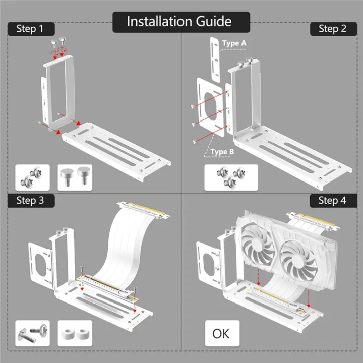 Vertical%20GPU%20Mount%20Bracket,2%20Graphics%20Card%20Steering%20Holder%20Slots%20with%20Hardware,EGPU%20Dock,External%20GPU%20Docking%20Station%20White%20-%20Image%206