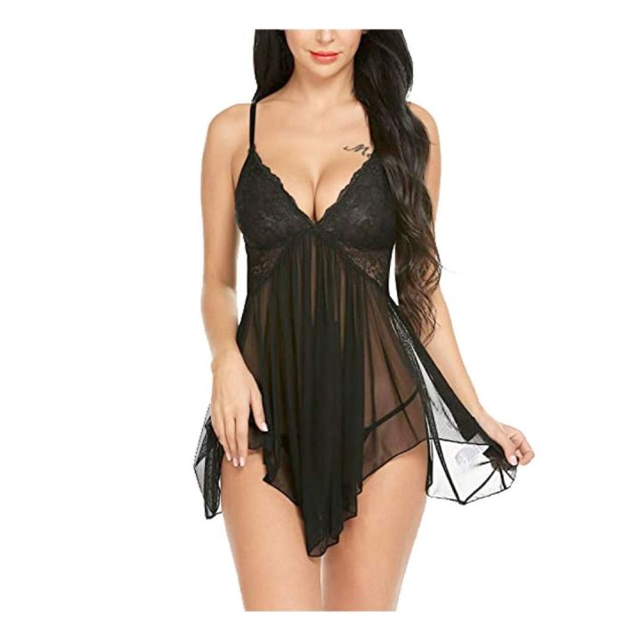 Combo%20Set%20of%20Nightwear%20Babydoll%20Lingerie%20Women's%20Nightwear%20Honeymoon%20Lingerie%20Babydoll%20Lace%20Sleepwear%20Free%20Size%20Black%20Color%20-%20Image%203