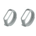 Silicone Replacement Strap For Mi Band 5 And Mi Band 6 (Pack of 2). 