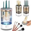 Automatic Spinning Makeup Brush Cleaner Fit  For All Size Makeup Brush-Black. 