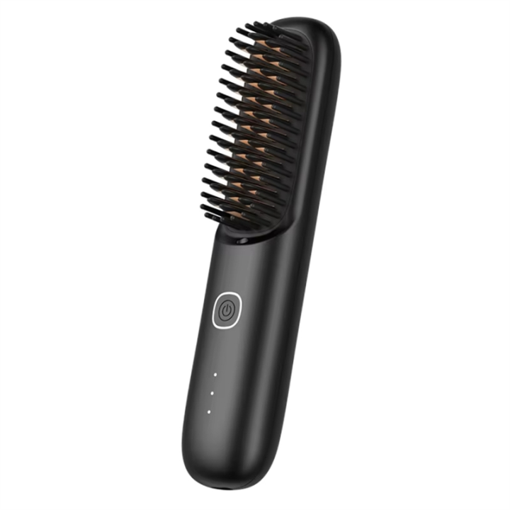 Wireless Hair Straightening Comb Straightening Comb Curling Iron Hair Straightener Black