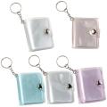Creative With Keychain Mini Photo Album Simple Snap Button Design Storage Photo Card Holder PVC DIY Portable Pocket Album Photo Sticker. 