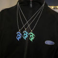 Glow Flame Dragon Necklace Personality Punk Glow Pendant Animal Sweater Chain Podazz. 