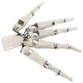 1 Set White Plastic Halloween Articulated Finger Realistic Skeleton Hands Finger Glove. 