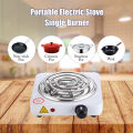 Electric Stove, 1000W Household Electric Single Burner Cooktop, Portable Hot Plate Cooktop, Alloy Coil Burner for Coffee Tea Home Office(US standard 110V). 