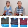 Clothes Protector PVC Adult Mealtime Bibs Detachable Waterproof Clothes Bib With Bottom Pocket Resuable Disability Aid Aprons Old People. 