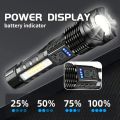 Spotlight Super Bright Strong LED Flashlight Zoomable High Power Laser Flashlight Portable Durable Work Flashlight Outdoor Lighting. 