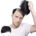 Natural Breathable Hair Extensions Synthetic Men Closure Wig Piece Men's Head Repair Block Forehead Baldness Cover Hat Wigs. 