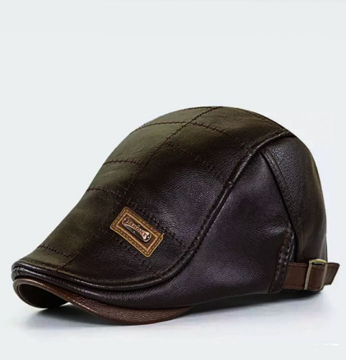 Casual%20Leather%20Skin%20Friendly%20Soft%20Classic%20Design%20Men's%20Flat%20Cap%20-%20Image%2010