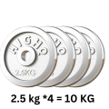 2.5 Kg Weight  Plates, Pack of 4 Pieces, Total 10 kg Weight Plate. 