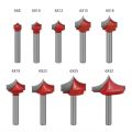 Router Bits Groove Point Cutting Round Edge 6mm hank 8mm Blade for Woodworking Milling Cutter Tool. 