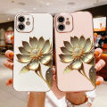 UCUC for Vivo Z1 Pro / Z5X Back Cover + Free Lanyard Gold Lotus Luxury 6D Plating Soft Silicone Phone Case. 