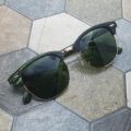 Green Frame & Lens Club Master Design Sunglasses For Men. 