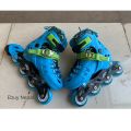 Size Adjustable Rubber Wheel Skating Shoes With Full Safety Gear Set. 