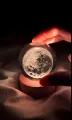 3D Galaxy Crystal Ball lamp Night Light With Wooden Base Moon, Saturn, Galaxy. 