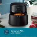 Philips Air Fryer NA130/00, 1700 Watt, 6.2 Liter, With Rapid Air Technology (Black), Extra Large. 
