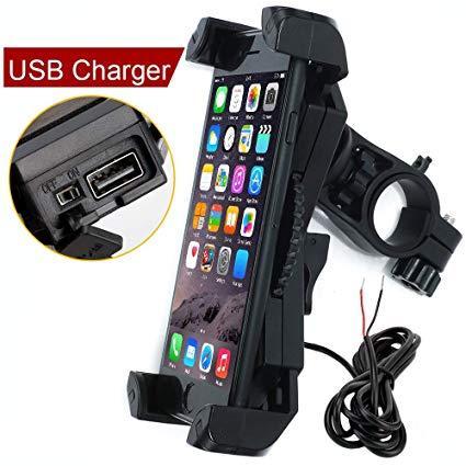2 In 1 Bike Mobile Holder With Mobile Charger-Black