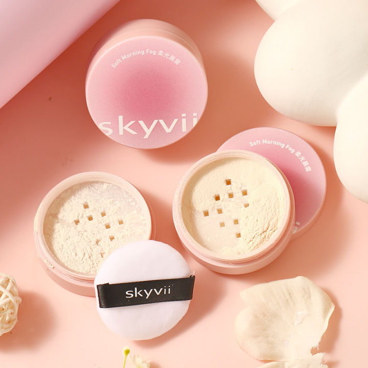 Skyvii 5360 Soft Light Morning Mist Oil Control Setting Powder, Loose Powder Powder, Makeup Powder, Not Easy to Peel Makeup
