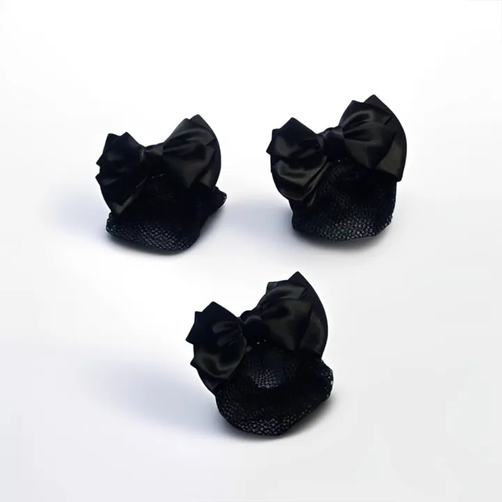 Trendy%20Bow%20Barrette%20Hair%20Clip%20Cover%20Bowknot%20Net%20Bun%20Snood%20Hairpin%20Hair%20Accessories%20-%20Image%203