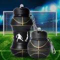Kettle Sports Style Outdoor Sports Folding Silicone Water Bottle Cup Basketball Leakproof Portable. 