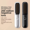Wireless Hair Straightening Comb Straightening Comb Curling Iron Hair Straightener Black. 
