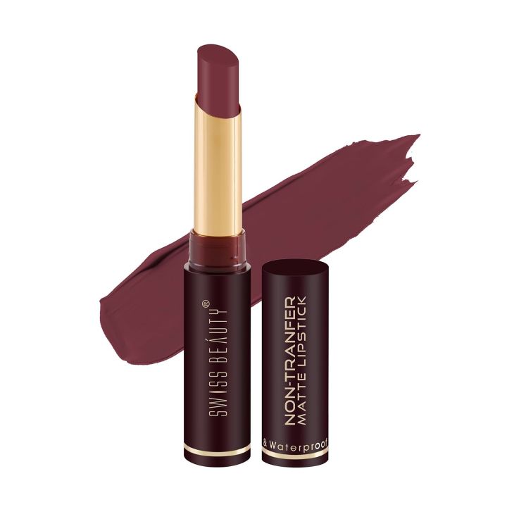 Swiss Beauty Non-Tranfer Matte Lipstick, Smooth & Waterproof, 2g
