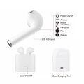 Bizzy M10 i7S Double i12 Airpods Wireless Bluetooth Hand Free with Power Bank Pod Stereo Earphones White bluetooth ear phone for all cell phones use. 