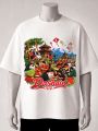Dashain Printed T-Shirt for Men & Women – Festival Design- Brown, Blue, Black, White, cream, Maroon. 
