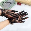 Sutuiying Driving Mesh Lace Floral Side Driving Gloves Summer Women Gloves Mittens Lace Gloves Short Gloves. 