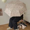 Cute Fully Automatic/Manual Folding Rain Umbrella Curved Handle Floral Pattern Sunshade Umbrella 8 Ribs Design Waterproof Portable Parasol Outdoor Use. 