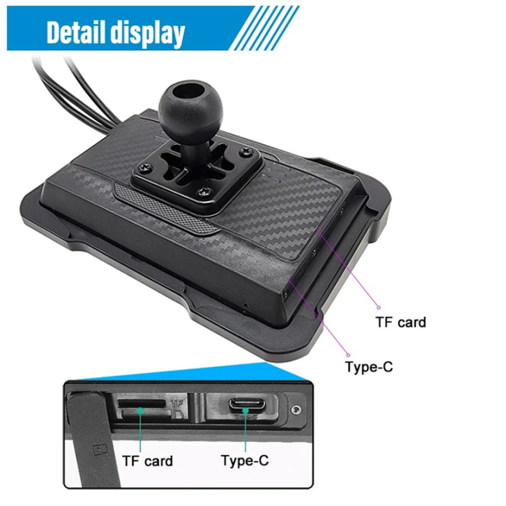 ARELENE%20Motorcycle%20DVR%20Dash%20Cam%20Portable%205%20Inch%20Wireless%20CarPlay%20Android%20Auto%20Screen%20GPS%20Navigation%20Waterproof%20Monitor%20-%20Image%204