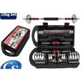 York 15Kg Chrome Dumbbell Set With Barbell Connector In Carry Case. 