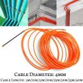 2 Pcs Orange Guide Device Nylon Electric Cable Push Pullers Duct Snake Rodder Fish Tape Wire,5M X 4mm & 10M X 4mm. 