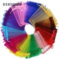 DISICHEN Profesional 50pcs Sheer Transparent Chiffon Organza Bags Christmas Halloween Wedding Birthday Party Candy Gift Boxes Jewelry Packaging Bags. 