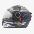 Steelbird SB Helmet In Black/White/Blue Color. 