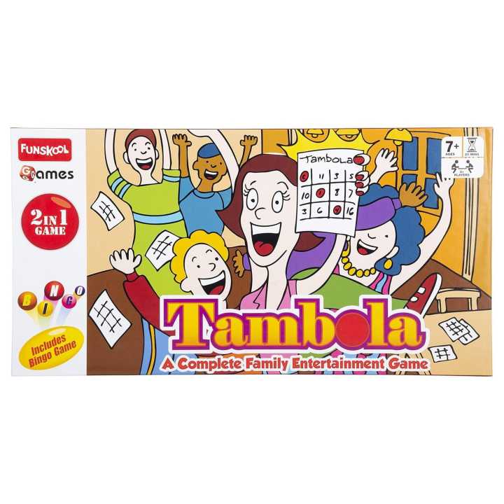 Funskool Games Tambola 2 in 1 Game, A Complete Family Entertainment Game of Bingo or Houssie Reusable Tickets