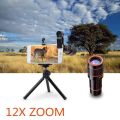 Phone Camera HD Lens Universal Clip-on 12X Zoom Cell Phone Telescope Lens. 