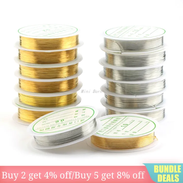 Mini Born 0.2mm-1mm Golden Silver Plated Copper Wire String Thread ...