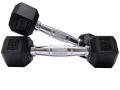 Rubber Hex 2.5Kg Dumbbell Set 2 Piece | Rubber Coated Dumbbell With Chrome Casted Handle - 2.5Kg - 1 Pair. 