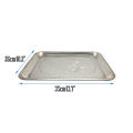 Rectangular Stainless Steel Serving Tray For Tea Coffee Fruits Appetizers Beverages And Others - 26cm x 35cm. 