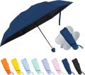 Travel Mini Umbrella with Case Manual Open – Compact 5-Folding Travel Umbrella with UV Sun Protection UPF-50 Polyester Fabric – Lightweight Umbrella with Anti-Slip Handle for Rain & Summer Use for Men & Women (Random Color). 
