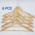 Wood Curved Clothes Hanger, 6 Pcs. 