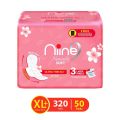 Niine Naturally Soft Ultra Thin XL+ Sanitary Napkins for Heavy Flow 50 Pads. 