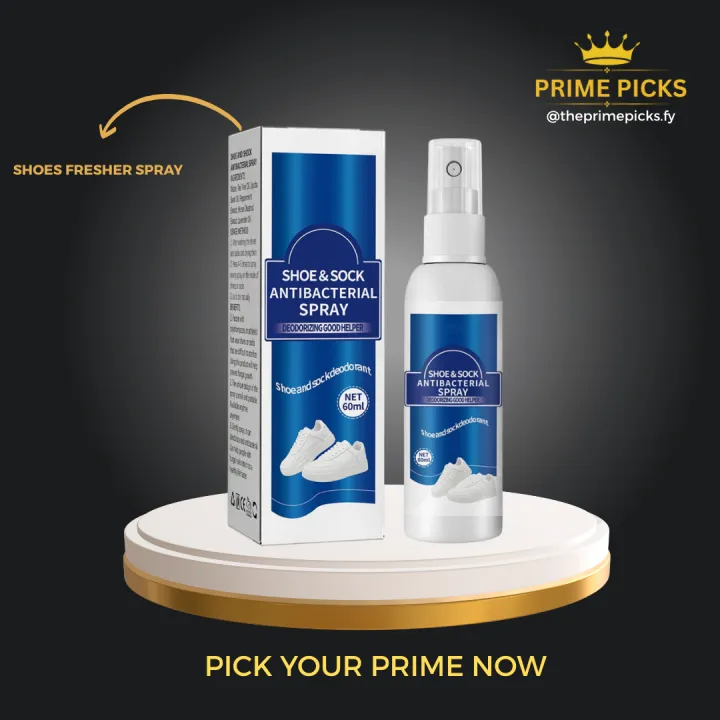 Prime Picks Shoes Fresher | Foot & Fabric Freshener | Sock Deodorizer Spray | Smells Fresh in 1 Spray | Instantly Removes Odor | Multi-Purpose Cleaner | Shoes Cleaner Spray for Shoes | Shoes Perfume Spray