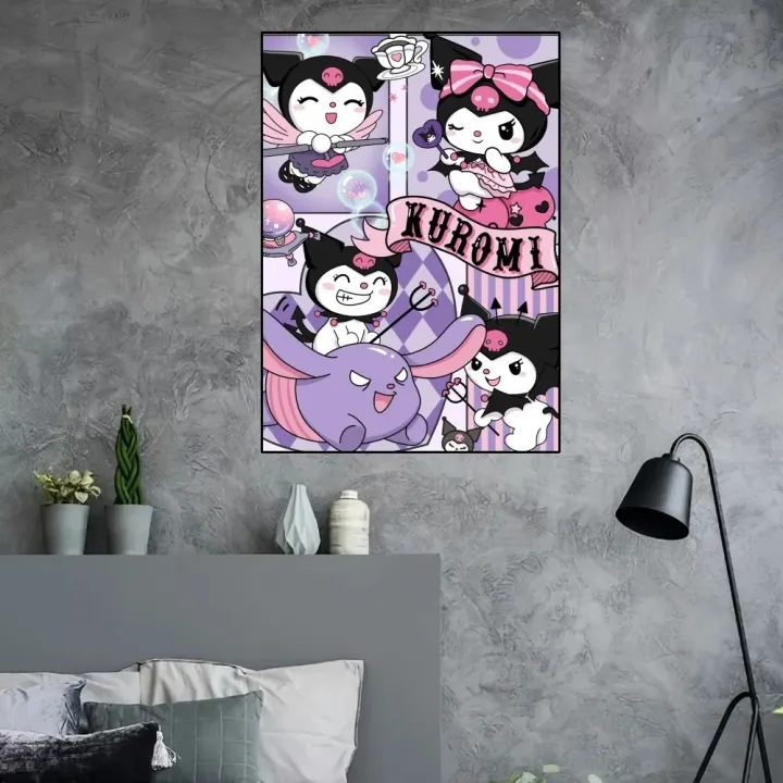 Canvas%20Painting%20Stickers%20Sail%20Aesthetic%20Art%20Wall%20Home%20Decor%20i%20Cute%20Poster%20Kuromi%20Kawai%20-%20Image%202