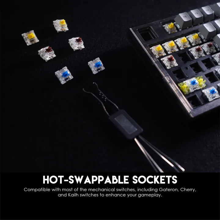 FANTECH%20MAXFIT81%20MK910%20Wireless%20Bluetooth%2075%25%20Mechanical%20Keyboard%20Gaming%20PBT-Black(Yellow%20Switch)%20-%20Image%203