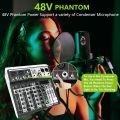 6 Channel Audio Interface Soundboard Mixing Console 16-bit DSP DJ Mixer Audio Reverb Effect +48V Phantom Bluetooth Studio Audio Mixer for Karaoke Studio Streaming Recording. 