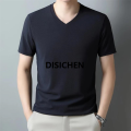 DISICHEN 2024 Men's New Waffle V Neck Short Sleeved T-shirt Comfortable Top 2025 New. 