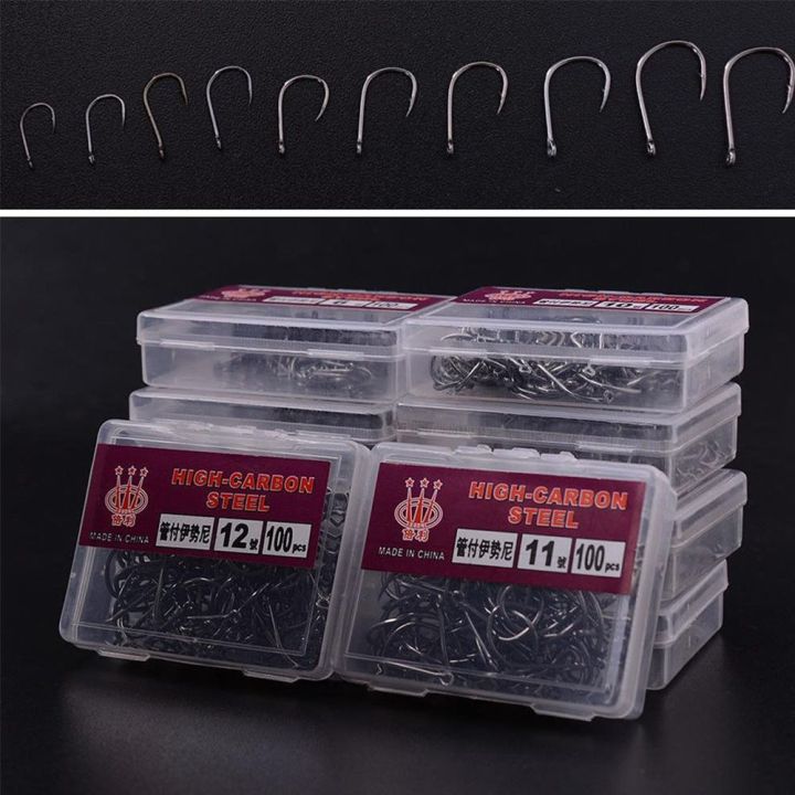 100PCS/SET High Quality Barb Carbon Steel Fishook Fish Bait Fishing ...